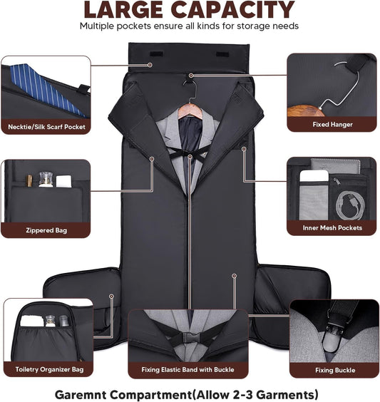 Professional Convertible Garment Bags with Shoe Compartment